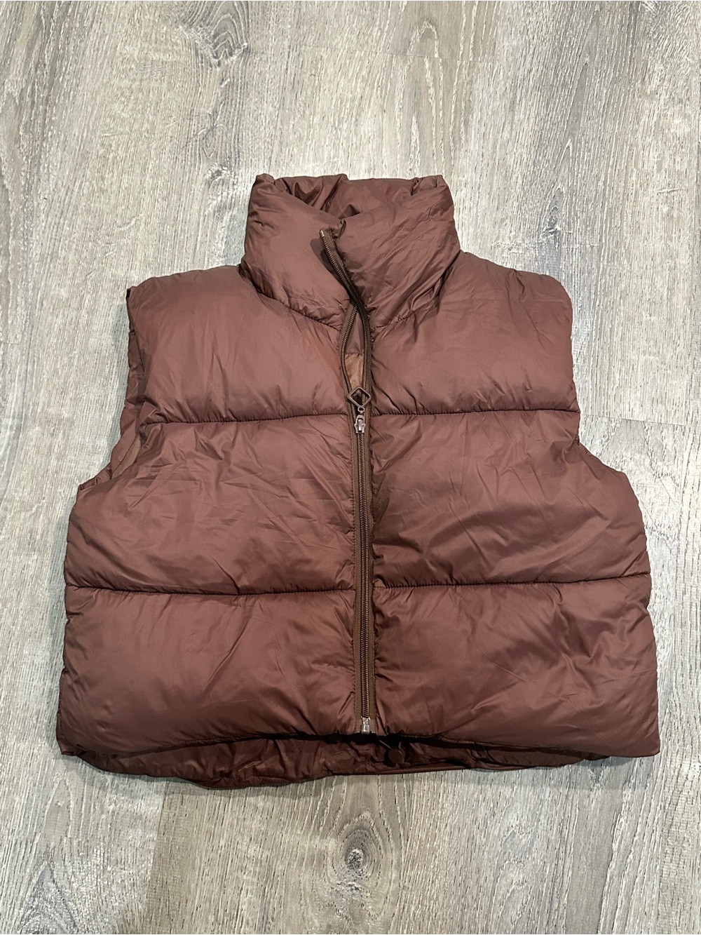 🌼3/$20 Women's Brown Quilted Puffer Vest - Sleeveless Zip Front